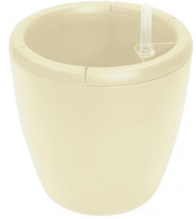 Горшок с автополивом InGreen Munchen D 250мм/9л с внутренней вставкой 6,2л, круглый, сливочный